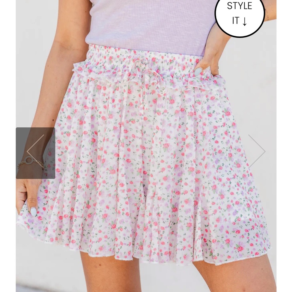 Pink Lulu XS Floral Skirt